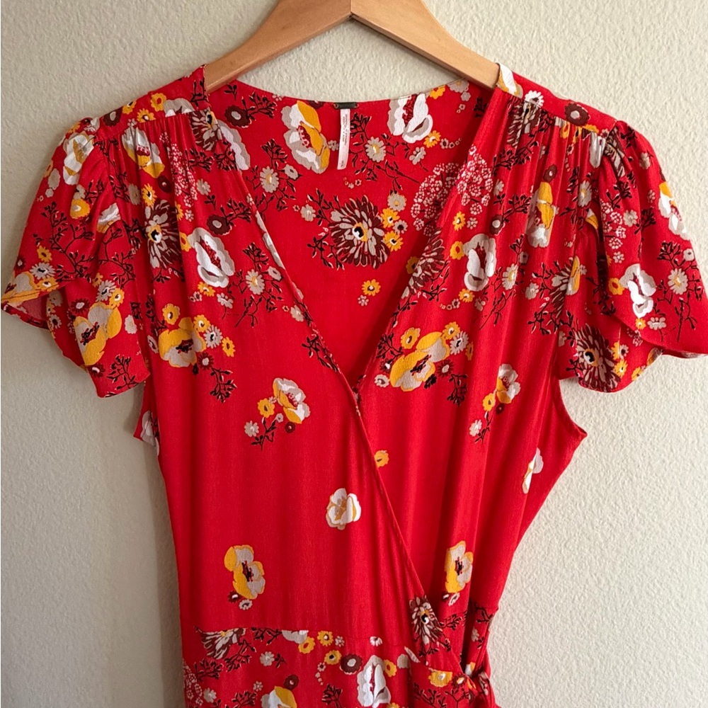Free People Gorgeous Jess Floral Boho Wrap Maxi Dress Size Small - Picture 6 of 10